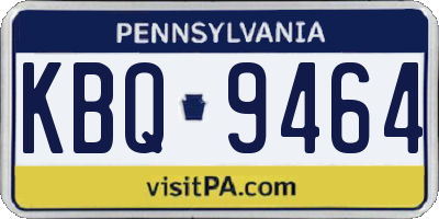 PA license plate KBQ9464