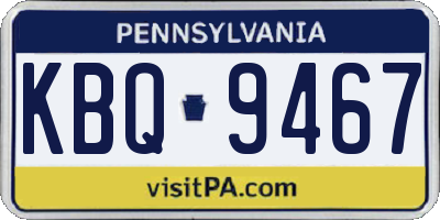 PA license plate KBQ9467