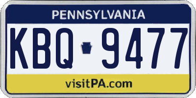 PA license plate KBQ9477