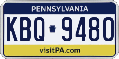 PA license plate KBQ9480