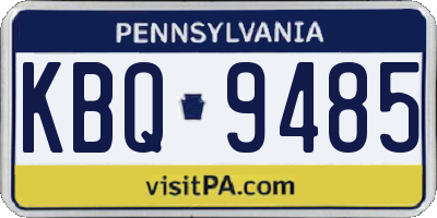 PA license plate KBQ9485