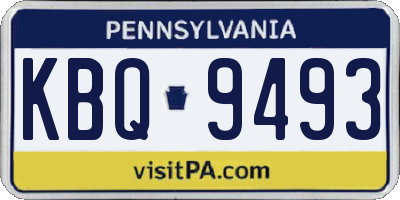 PA license plate KBQ9493