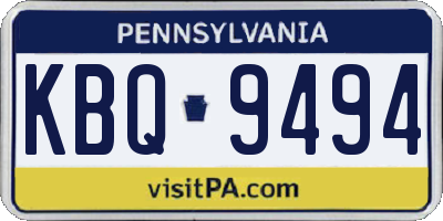 PA license plate KBQ9494