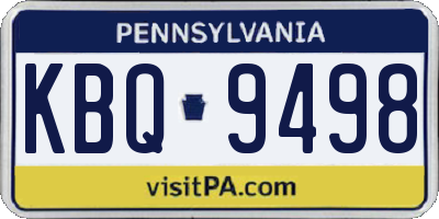 PA license plate KBQ9498