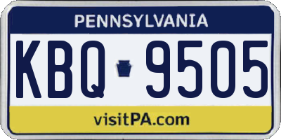 PA license plate KBQ9505