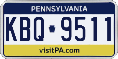 PA license plate KBQ9511
