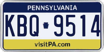 PA license plate KBQ9514