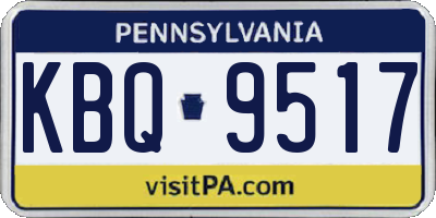 PA license plate KBQ9517