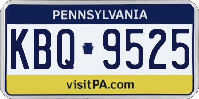 PA license plate KBQ9525