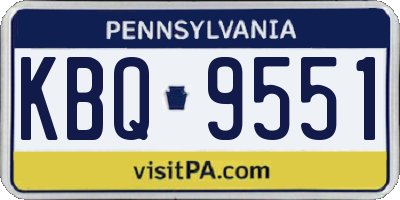 PA license plate KBQ9551