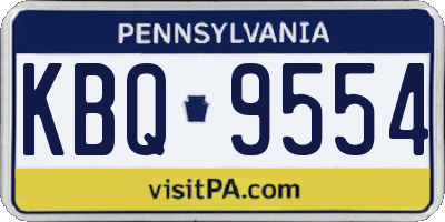 PA license plate KBQ9554
