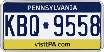 PA license plate KBQ9558