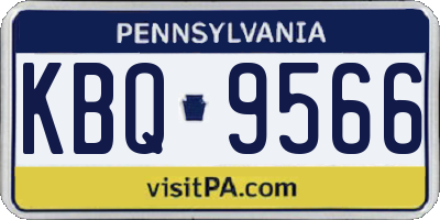 PA license plate KBQ9566