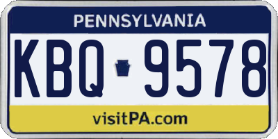 PA license plate KBQ9578