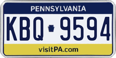 PA license plate KBQ9594