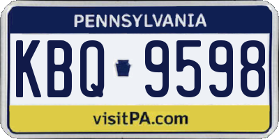 PA license plate KBQ9598