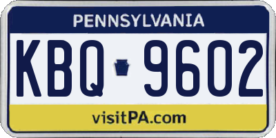 PA license plate KBQ9602