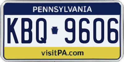 PA license plate KBQ9606