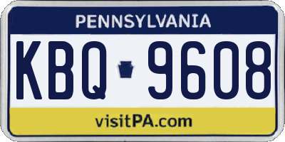 PA license plate KBQ9608