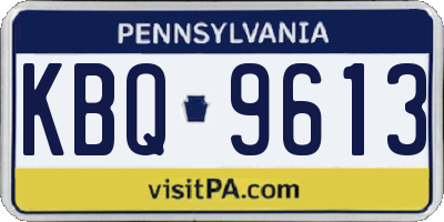 PA license plate KBQ9613