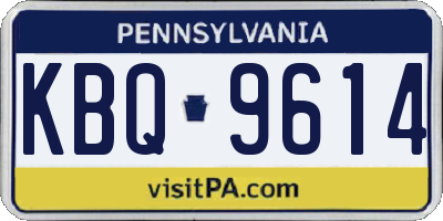 PA license plate KBQ9614