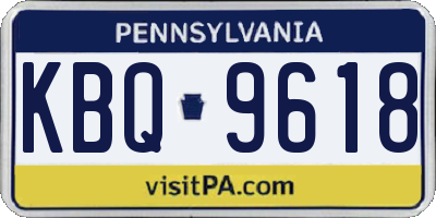 PA license plate KBQ9618