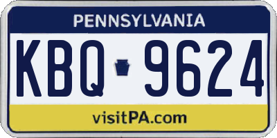 PA license plate KBQ9624