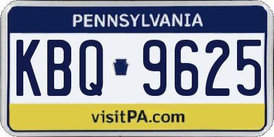 PA license plate KBQ9625