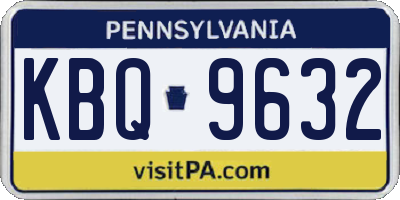 PA license plate KBQ9632