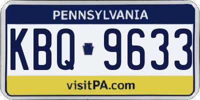 PA license plate KBQ9633