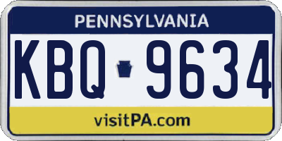 PA license plate KBQ9634
