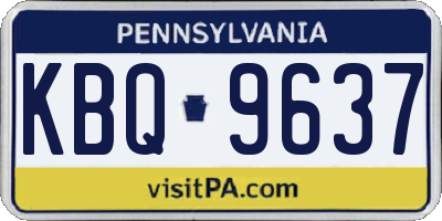 PA license plate KBQ9637