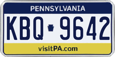 PA license plate KBQ9642