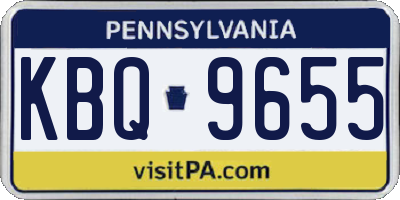 PA license plate KBQ9655