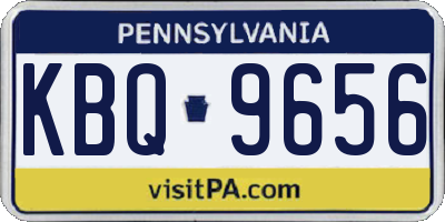 PA license plate KBQ9656