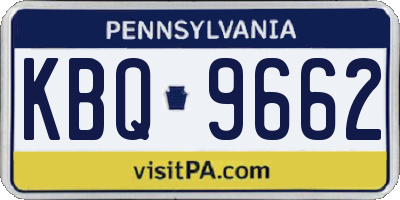 PA license plate KBQ9662