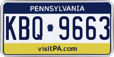 PA license plate KBQ9663
