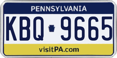 PA license plate KBQ9665