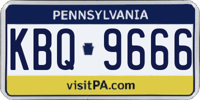 PA license plate KBQ9666
