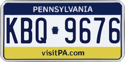 PA license plate KBQ9676