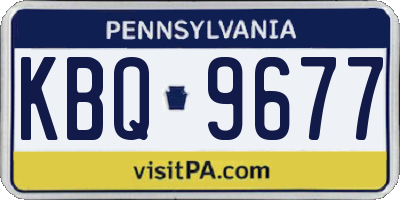 PA license plate KBQ9677