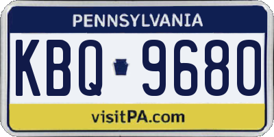 PA license plate KBQ9680