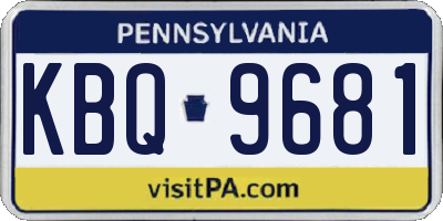 PA license plate KBQ9681