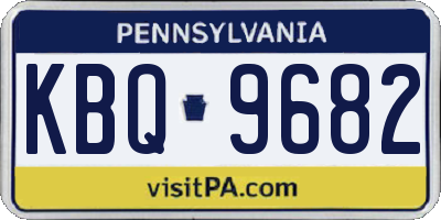 PA license plate KBQ9682