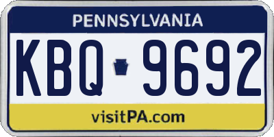 PA license plate KBQ9692