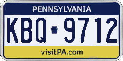 PA license plate KBQ9712