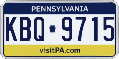 PA license plate KBQ9715