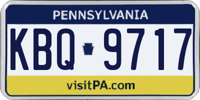 PA license plate KBQ9717