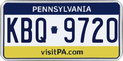 PA license plate KBQ9720