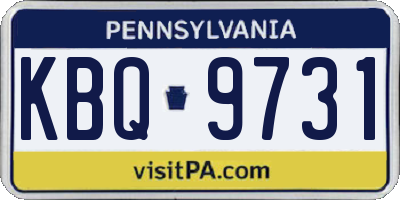 PA license plate KBQ9731